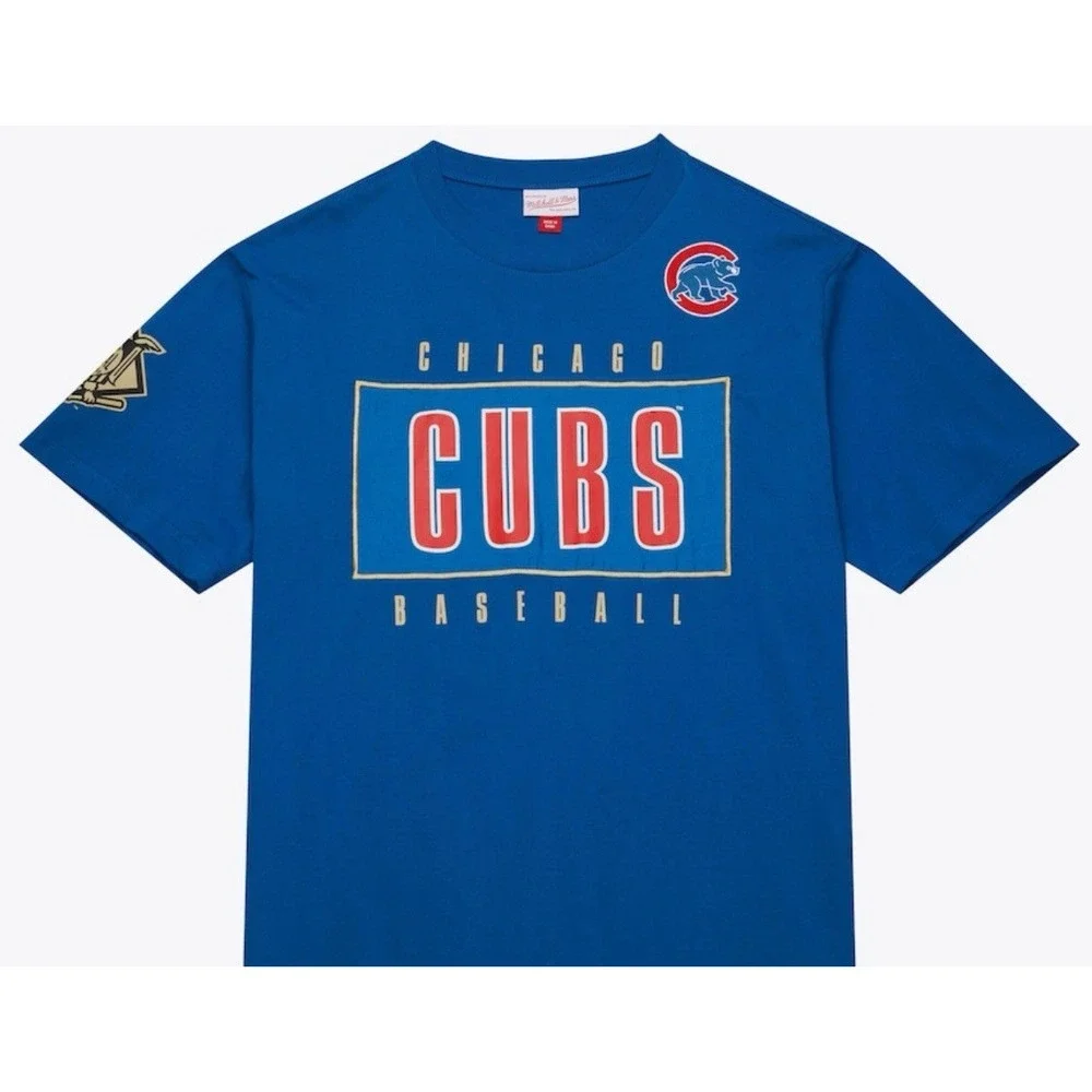 Mitchell & Ness Royal Blue Chicago Cubs MLB  Premium T-Shirt‎ Men's 2XL NEW